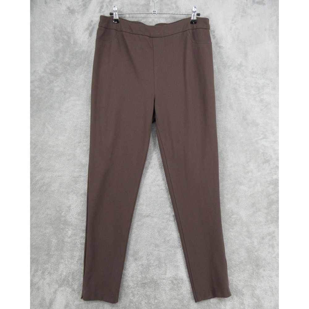 Soft Surroundings Pants Womens Size L Brown Pull On Stretch Legging Skinny Knit
